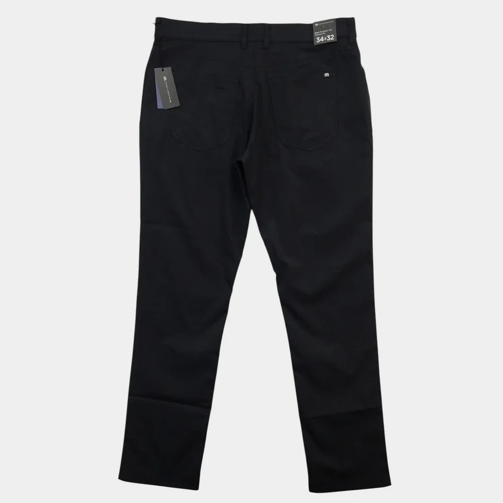 NEW! Travis Mathew Mens Open To Close 2.0 Standard Fit Black Golf Pants 34x32